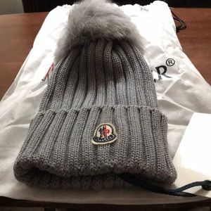 grey moncler hat